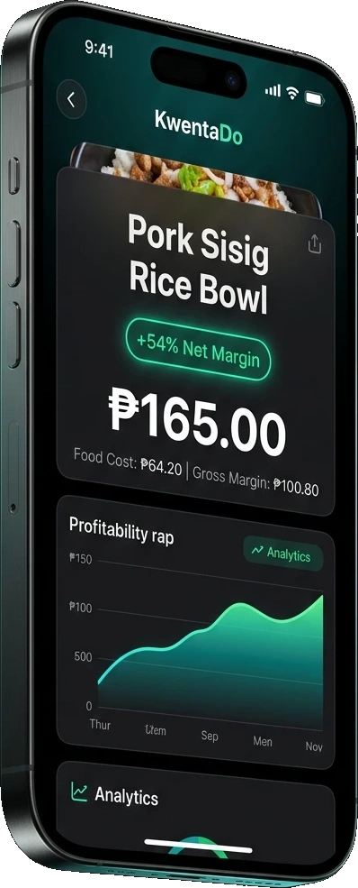 KwentaDo mobile app running on floating iPhone